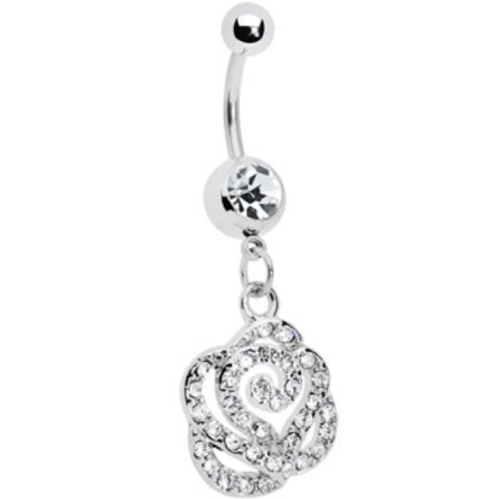 Crystalline Rose Belly Ring
